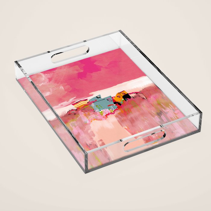beach life pink Acrylic Tray Gallery Image 1