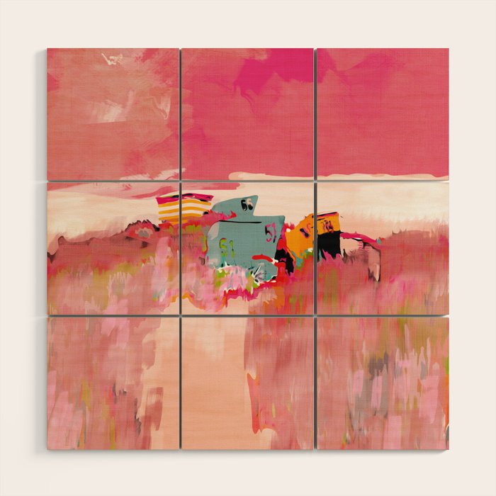 beach life pink Wood Wall Art Gallery Image 1