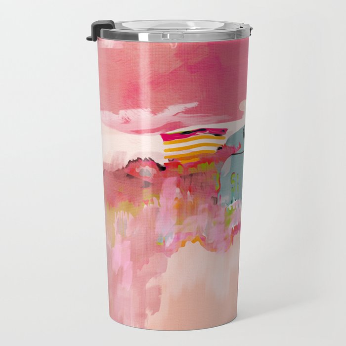 beach life pink Travel Mug Gallery Image 3
