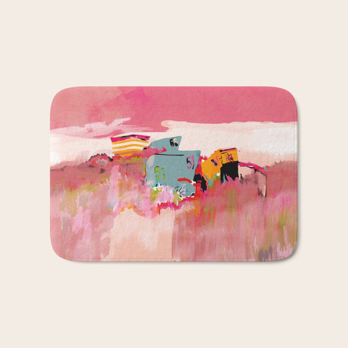 beach life pink Bath Mat Gallery Image 1