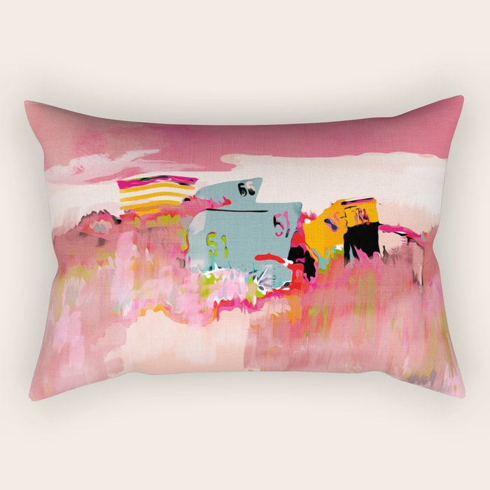 beach life pink Rectangular Pillow Gallery Image 2