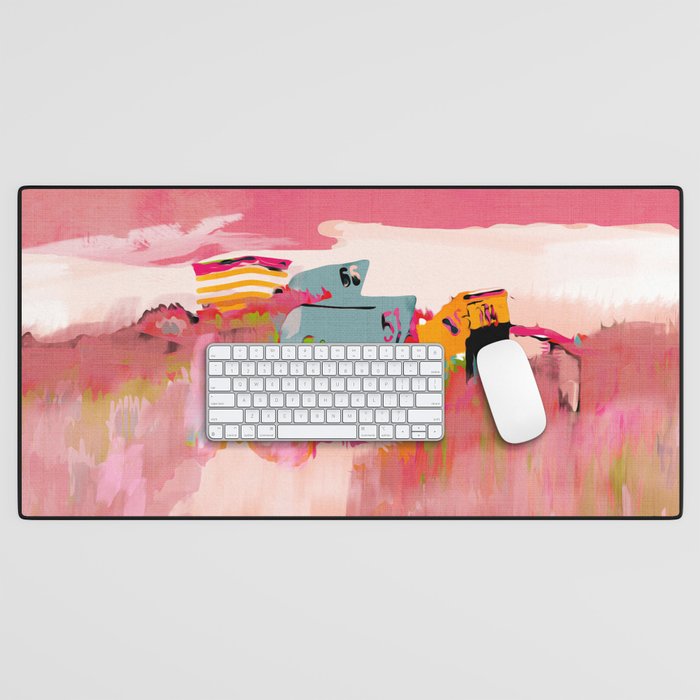 beach life pink Desk Mat Gallery Image 1