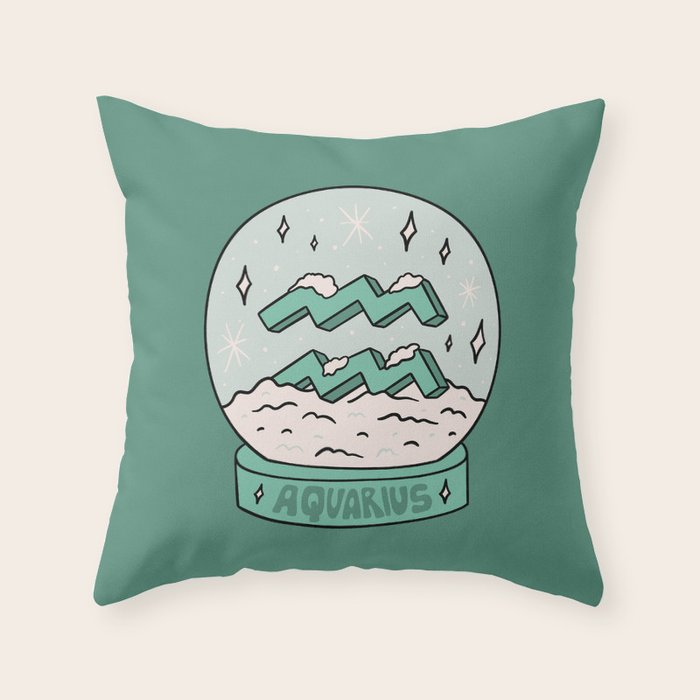 Aquarius Snow Globe Throw Pillow Gallery Image 6