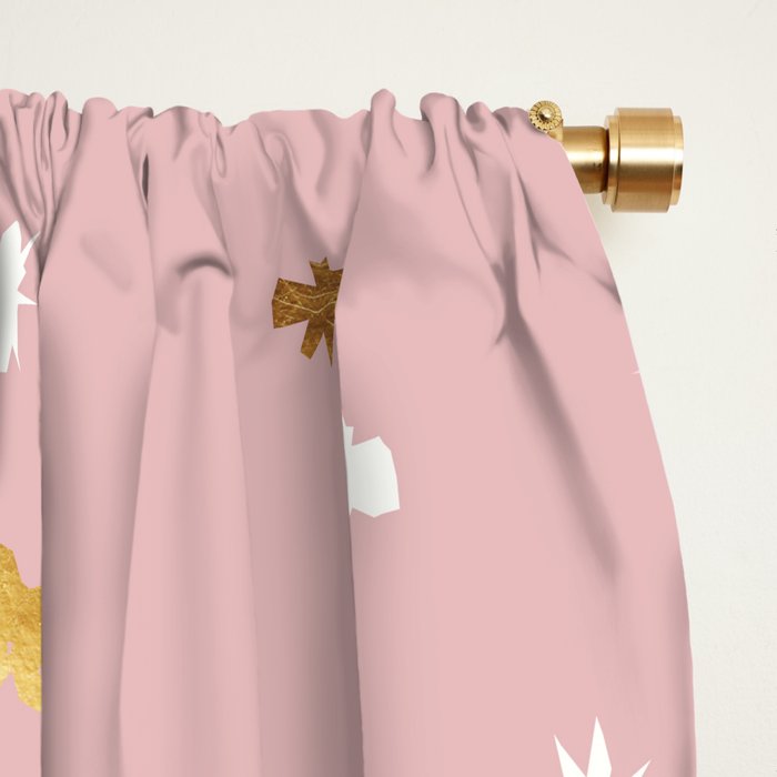 Floating Confetti - Pink Blush and Gold Window Curtain Gallery Image 2