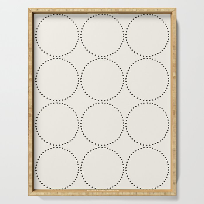 Minimalist Dotted Circles in Black and White Serving Tray Gallery Image 1