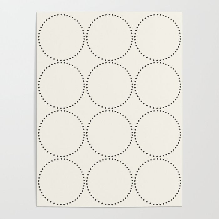 Minimalist Dotted Circles in Black and White Poster Gallery Image 4