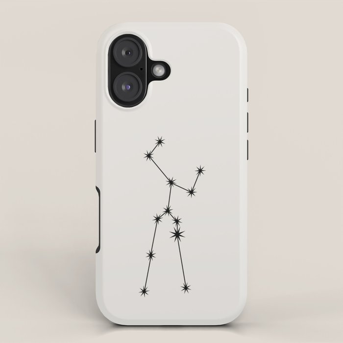 Taurus Zodiac Star Constellation Line Art White iPhone Case Gallery Image 1