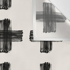 Hand Painted Swiss Cross Pattern - Black on Beige Wall Tapestry Gallery Image 3