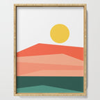 Abstract Landscape 09 Red Serving Tray Gallery Image 1