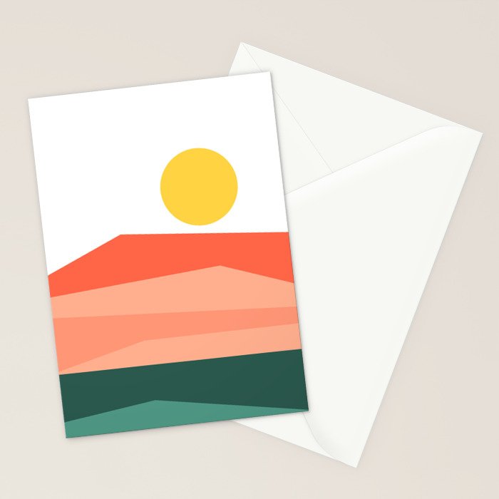 Abstract Landscape 09 Red Stationery Card Gallery Image 2