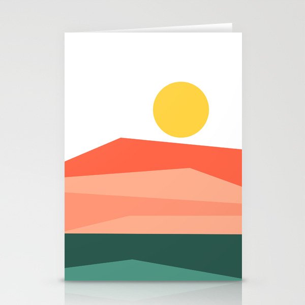 Abstract Landscape 09 Red Stationery Card Gallery Image 1