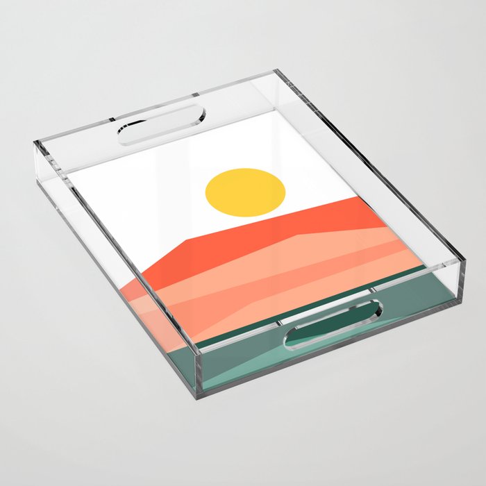 Abstract Landscape 09 Red Acrylic Tray Gallery Image 1
