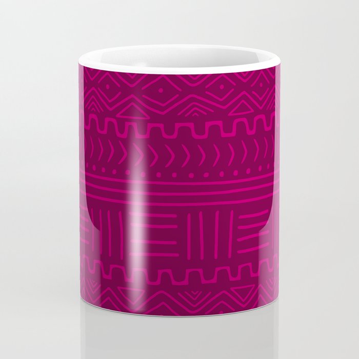 Mud Cloth in Raspberry Coffee Mug Gallery Image 4
