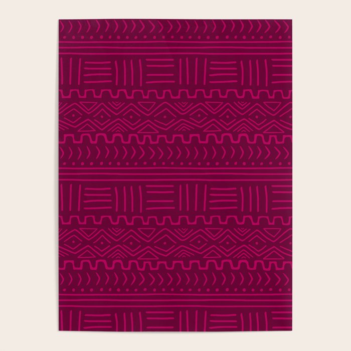 Mud Cloth in Raspberry Poster Gallery Image 1