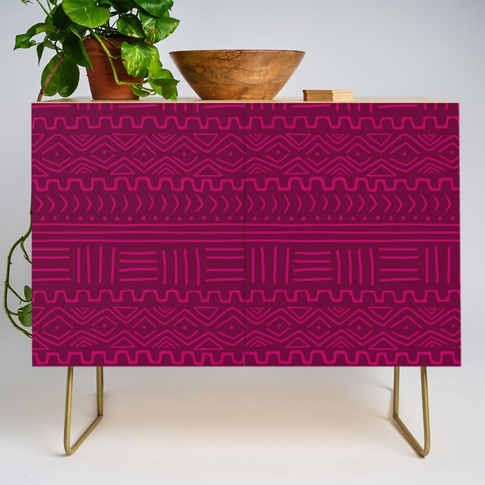 Mud Cloth in Raspberry Credenza Gallery Image 1