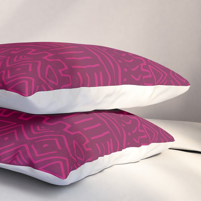 Mud Cloth in Raspberry Pillow Sham Gallery Image 3