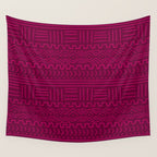Mud Cloth in Raspberry Wall Tapestry Gallery Image 4