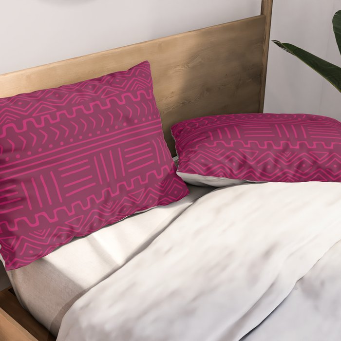 Mud Cloth in Raspberry Pillow Sham Gallery Image 2