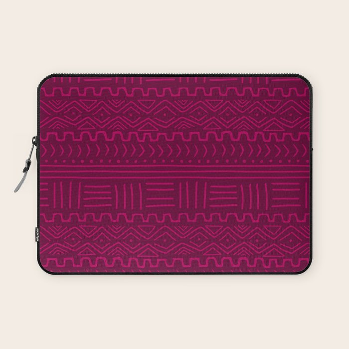 Mud Cloth in Raspberry Laptop Sleeve Gallery Image 1
