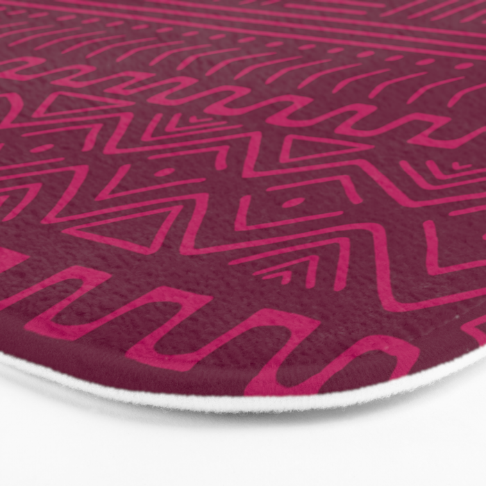 Mud Cloth in Raspberry Bath Mat Gallery Image 3