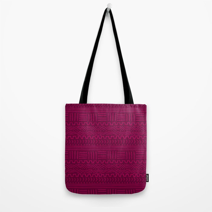 Mud Cloth in Raspberry Tote Bag Gallery Image 2