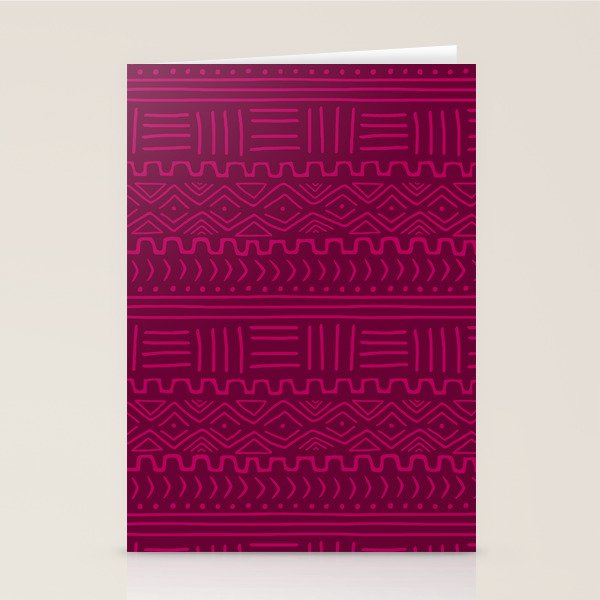 Mud Cloth in Raspberry Stationery Card Gallery Image 1