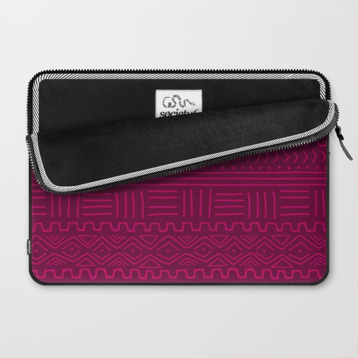 Mud Cloth in Raspberry Laptop Sleeve Gallery Image 2
