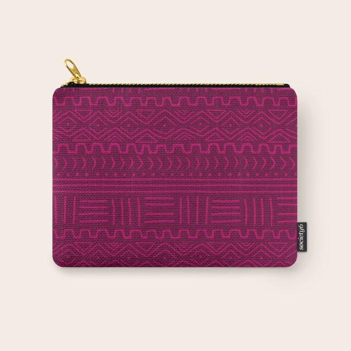 Mud Cloth in Raspberry Carry All Pouch Gallery Image 1
