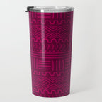 Mud Cloth in Raspberry Travel Mug Gallery Image 3