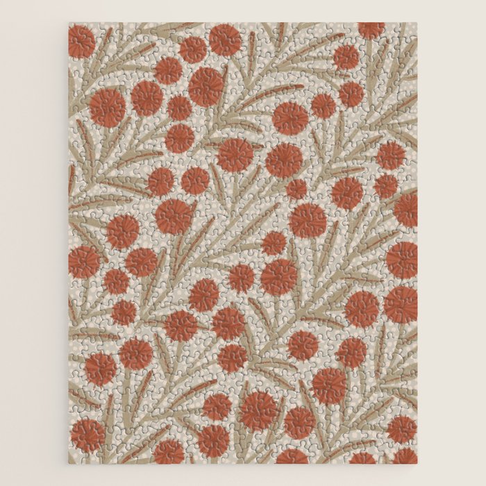 Summer Garden / Red & Dark Beige Jigsaw Puzzle Gallery Image 1