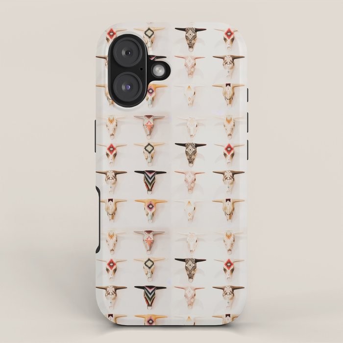 Bull Skulls - Mexican Folk Art iPhone Case Gallery Image 1