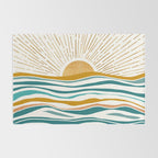 The Sun and The Sea - Gold and Teal Rug Gallery Image 2