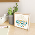 The Sun and The Sea - Gold and Teal Mini Art Print Gallery Image 2