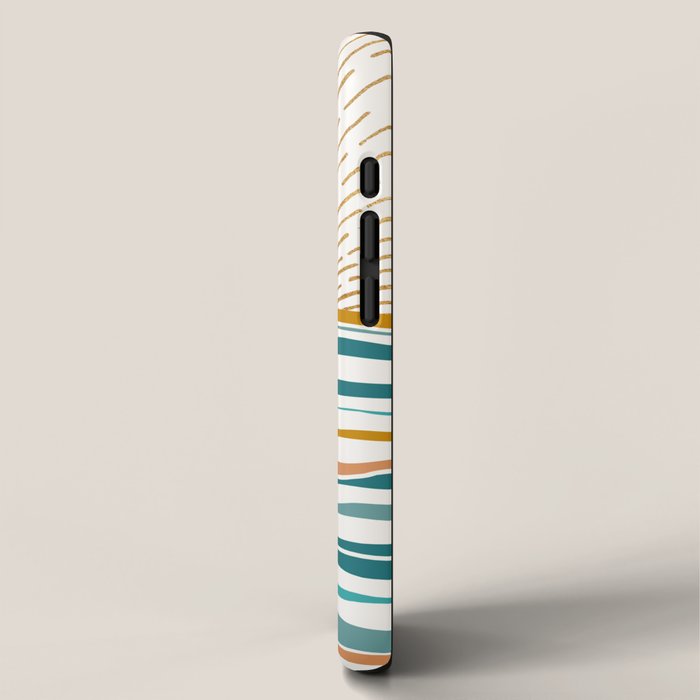 The Sun and The Sea - Gold and Teal iPhone Case Gallery Image 2