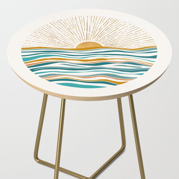 The Sun and The Sea - Gold and Teal Side Table Gallery Image 2