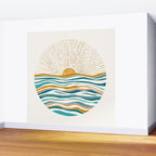 The Sun and The Sea - Gold and Teal Wall Mural Gallery Image 2