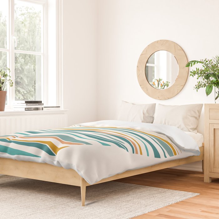 The Sun and The Sea - Gold and Teal Duvet Cover Gallery Image 2