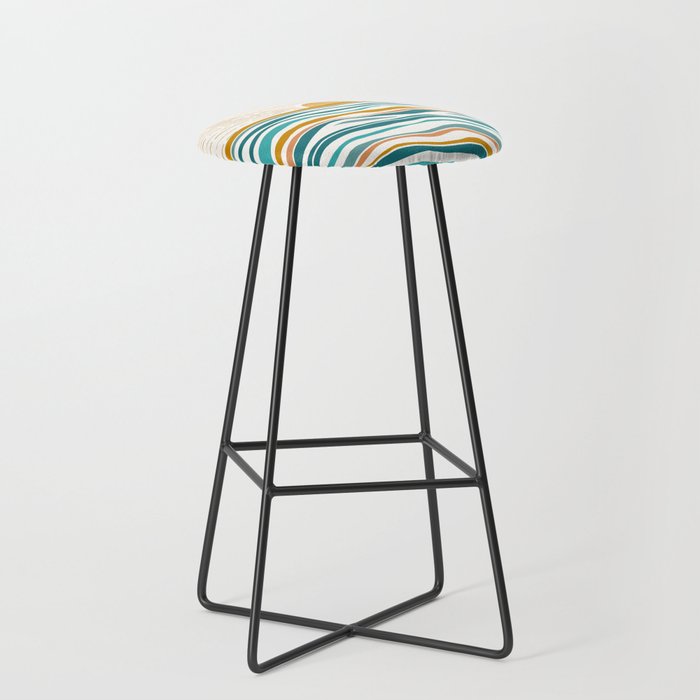 The Sun and The Sea - Gold and Teal Stool Gallery Image 1