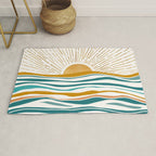 The Sun and The Sea - Gold and Teal Rug Gallery Image 1