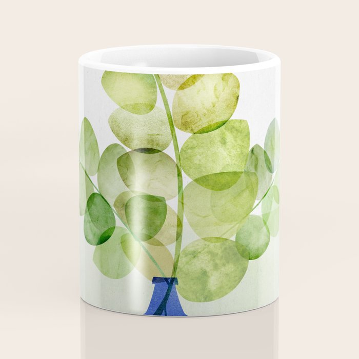 Green and Blue Eucalyptus Bouquet Coffee Mug Gallery Image 4