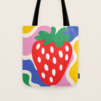 Matisse Inspired Colorful Cut Out Shapes and Strawberry  Tote Bag Gallery Image 1