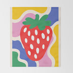 Matisse Inspired Colorful Cut Out Shapes and Strawberry  Throw Blanket Gallery Image 2