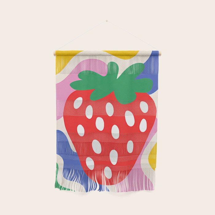 Matisse Inspired Colorful Cut Out Shapes and Strawberry  Wall Hanging Gallery Image 1
