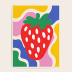 Matisse Inspired Colorful Cut Out Shapes and Strawberry  Poster Gallery Image 4