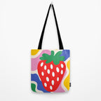 Matisse Inspired Colorful Cut Out Shapes and Strawberry  Tote Bag Gallery Image 2