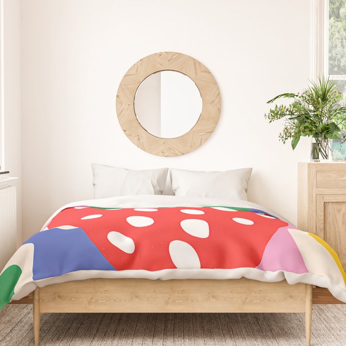 Matisse Inspired Colorful Cut Out Shapes and Strawberry  Duvet Cover Gallery Image 3