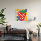 Matisse Inspired Colorful Cut Out Shapes and Strawberry  Wood Wall Art Gallery Image 2