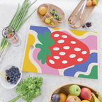 Matisse Inspired Colorful Cut Out Shapes and Strawberry  Cutting Board Gallery Image 2