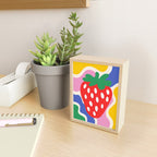 Matisse Inspired Colorful Cut Out Shapes and Strawberry  Mini Art Print Gallery Image 2