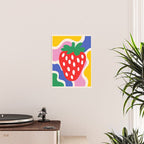 Matisse Inspired Colorful Cut Out Shapes and Strawberry  Poster Gallery Image 2
